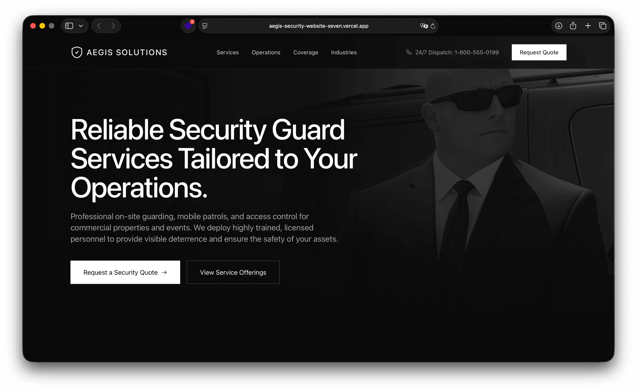 AEGIS Solutions — Homepage Hero